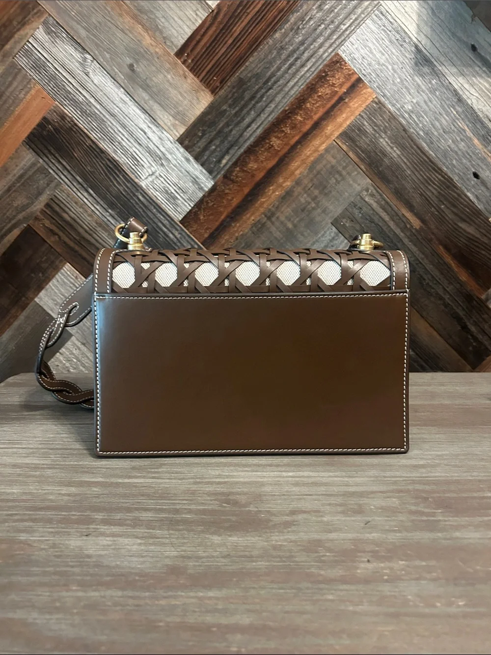 Tory Burch Miller Basketweave Flap Shoulder Bag